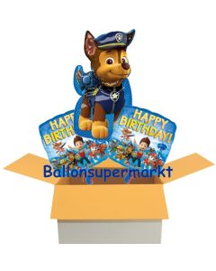 3 Geburtstags-Luftballons, Happy Birthday Paw Patrol, Ballons mit Helium