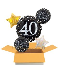 5 Luftballons aus Folie zum 40. Geburtstag, Sparkling Celebration Birthday 40