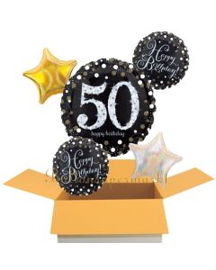 5 Luftballons aus Folie zum 50. Geburtstag, Sparkling Celebration Birthday 50