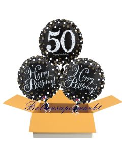 3 Luftballons aus Folie zum 50. Geburtstag, Sparkling Celebration