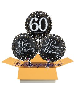 3 Luftballons aus Folie zum 60. Geburtstag, Sparkling Celebration