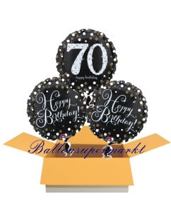 3 Luftballons aus Folie zum 70. Geburtstag, Sparkling Celebration