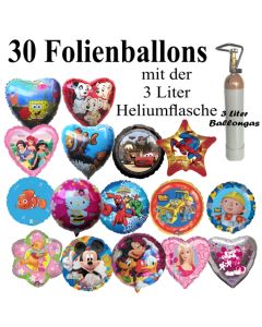 Ballons Helium Midi Set 30 Folienballons mit 3 Liter Ballongas, Lieferung und Abholung