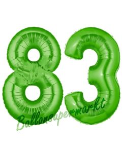 Zahl 83 Grün Luftballons aus Folie zum 83. Geburtstag, 100 cm, inklusive Helium