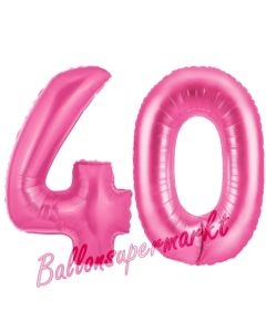 Zahl 40, Pink, Luftballons aus Folie zum 40. Geburtstag