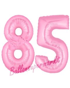 Zahl 85 Rosa, Luftballons aus Folie zum 85. Geburtstag, 100 cm, inklusive Helium