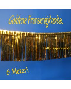 Silvesterdekoration und Partydekoration, goldene Fransengirlande