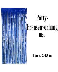 Silvesterdekoration und Partydekoration, blauer Fransenvorhang