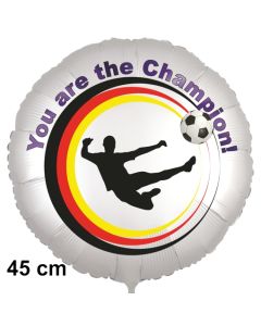 Fußball Luftballon. You are the Champion! 45 cm inklusive Helium