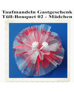 Gastgeschenk zu Taufe, Geburt und Baby Party, Taufmandeln im Tüll-Bouquet-Beutel 02