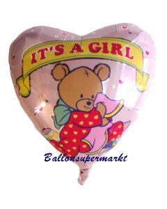 Geburt Herzluftballon Girl
