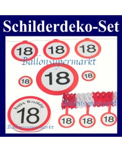 Schilderdeko-Set zum 18. Geburtstag