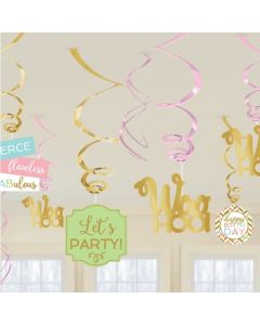 Confetti Fun Birthday Swirls, Deko-Wirbler zum Geburtstag