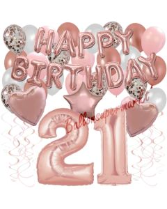 Dekorations-Set mit Ballons zum 21. Geburtstag, Happy Birthday Dream, 42 Teile