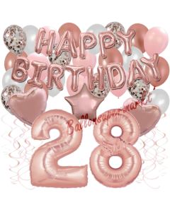 Dekorations-Set mit Ballons zum 28. Geburtstag, Happy Birthday Dream, 42 Teile