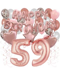 Dekorations-Set mit Ballons zum 59. Geburtstag, Happy Birthday Dream, 42 Teile