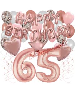 Dekorations-Set mit Ballons zum 65. Geburtstag, Happy Birthday Dream, 42 Teile