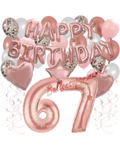 Dekorations-Set mit Ballons zum 67. Geburtstag, Happy Birthday Dream, 42 Teile