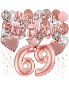 Dekorations-Set mit Ballons zum 69. Geburtstag, Happy Birthday Dream, 42 Teile