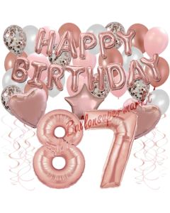 Dekorations-Set mit Ballons zum 87. Geburtstag, Happy Birthday Dream, 42 Teile