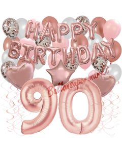 Dekorations-Set mit Ballons zum 90. Geburtstag, Happy Birthday Dream, 42 Teile