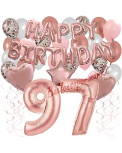 Dekorations-Set mit Ballons zum 97. Geburtstag, Happy Birthday Dream, 42 Teile