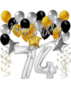 74. Geburtstag Dekorations-Set mit Ballons Happy Birthday Glamour, 34 Teile