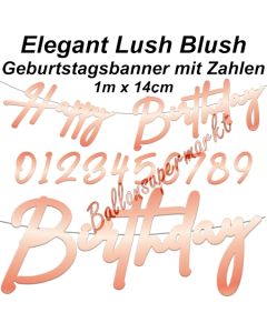 Geburtstagsbanner Elegant Lush Blush mit Zahlen