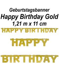 Geburtstagsbanner Happy Birthday Gold