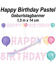 Geburtstagsbanner Happy Birthday Pastel