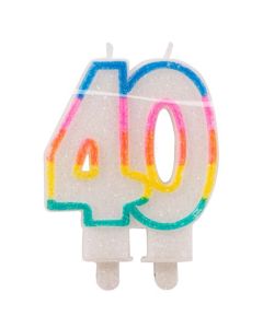 Geburtstagskerze Zahl 40 zum 40. Geburtstag