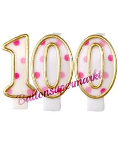 Kerzen Pink Dots Zahl 100