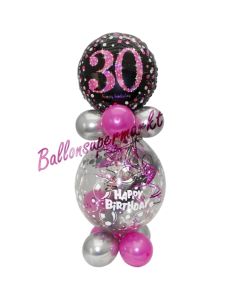 Geschenkballon Pink Celebration 30 zum 30. Geburtstag