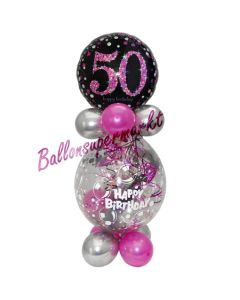 Geschenkballon Pink Celebration 50 zum 50. Geburtstag
