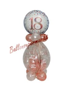 Geschenkballon Sparkling Fizz Rosegold 18 zum 18. Geburtstag