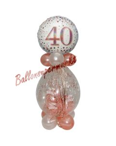 Geschenkballon Sparkling Fizz Rosegold 40 zum 40. Geburtstag