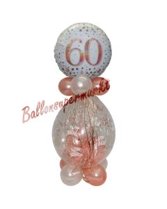 Geschenkballon Sparkling Fizz Rosegold 60 zum 60. Geburtstag