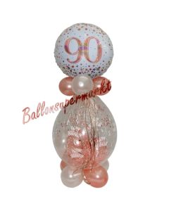 Geschenkballon Sparkling Fizz Rosegold 90 zum 90. Geburtstag