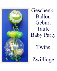 Geschenkballon-Taufe-Geburt-Baby-Party-Twins-Zwillinge