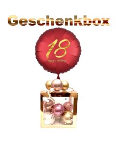 Geschenkbox mit Heliumballon zum 18. Geburtstag