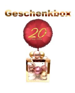 Geschenkbox mit Heliumballon zum 20. Geburtstag