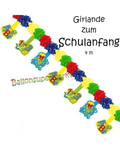 Girlande mit Dekoanhängern zur Einschulung