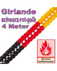 Girlande schwarz-rot-gelb, 4 Meter