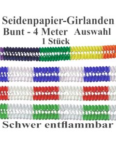 Girlande aus Seidenpapier, 4 Meter, Farbauswahl