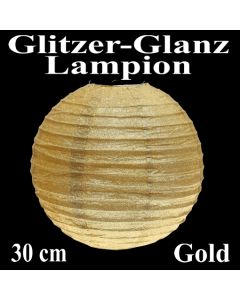 Glitzer-Glanz Lampion Gold, 30 cm