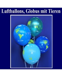 Luftballons, Globus mit Tieren