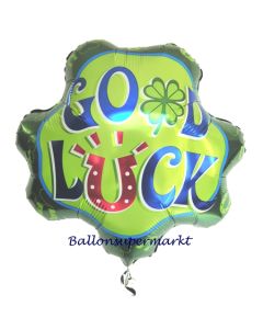 Good Luck, Viel Glück, Luftballon aus Folie mit Helium, Ballongruß, Ballonpost