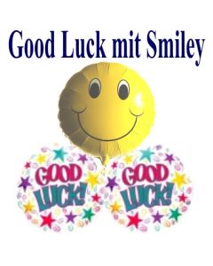 Good Luck mit Smiley Luftballons