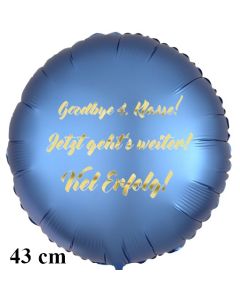 Goodbye 4.Klasse! Jetzt geht's weiter! Viel Erfolg! Runder Luftballon, satinblau, 43 cm