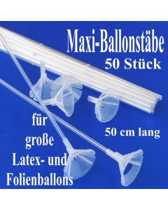 Große Ballonstäbe, Halter für große Luftballons, 50 Stück
